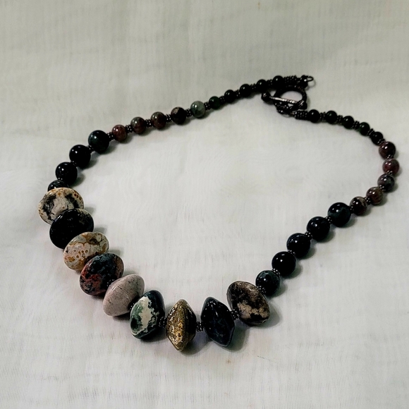 Vintage Handmade Beads Stone Ethnic Tribal Choker Necklace - Picture 3 of 3